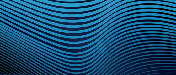 Abstract blue background with light blue lines and waves. Vector illustration of background