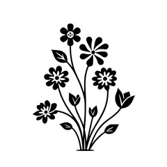 Minimalist Black & White Floral Illustration for Design