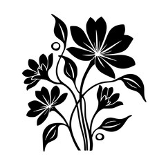 Elegant Black Floral Design on White Background