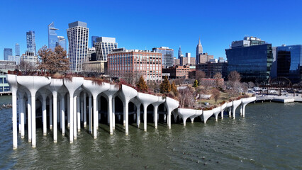 Pier 57 At Manhattan In New York United States. Highrise Buildings Scenery. Cityscape New York...