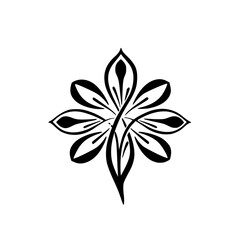 Geometric Floral Design: Modern Minimalist Black and White Logo