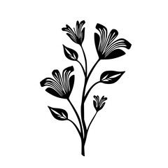 Black & White Floral Illustration: Elegant Minimalist Design