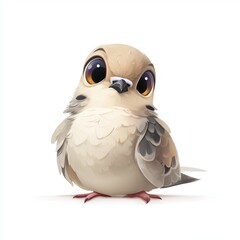 Obraz premium Cute cartoon dove portrait