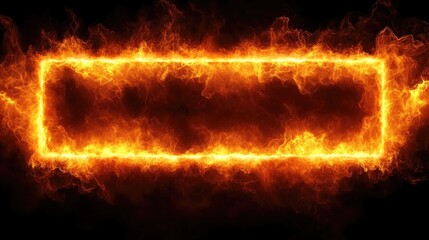 Fiery rectangular frame