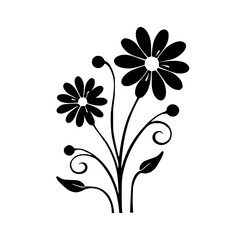 Minimalist Black and White Floral Vector Design