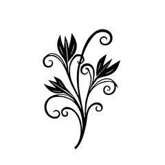 Elegant Black Floral Design on White Background