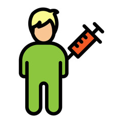 Getting Injection Vector Filled Icon Design