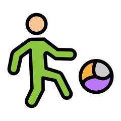 Playing with Ball Vector Filled Icon Design