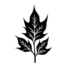 Simple Black Leaf Design, Minimalist Nature Illustration