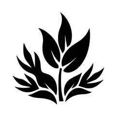 Minimalist Black Leaf Design on White: Eco-Friendly Concept