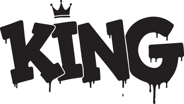 Spray Painted Graffiti king Word Sprayed isolated with a white background.