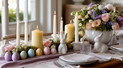 Elegant table centerpiece arrangement for Easter gathering