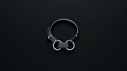 Black Leather Dog Collar On Dark Background