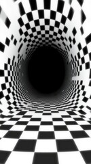 Naklejka premium Checkered tunnel illusion (1)