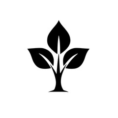 Minimalist Black & White Tree Logo - Nature, Eco, Growth Icon