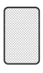 Black Framed Chain Link Fence Panel with Rounded Corners 3D Render