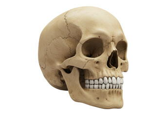 Isolated Human Skull Anatomy Front Side Perspective