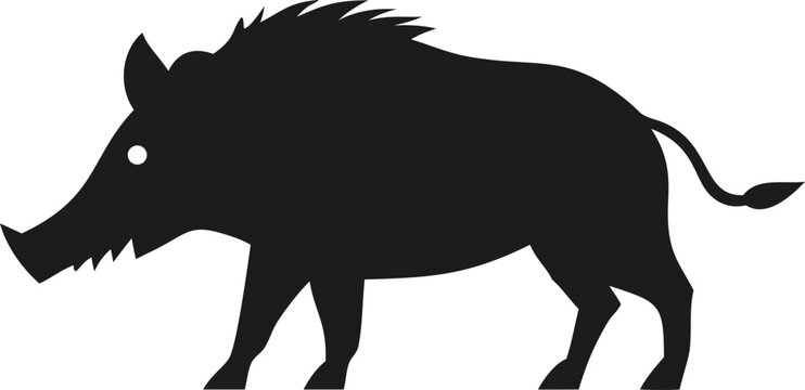 recommend clip art: Wild Boar Silhouette Black, Strong, Forest Animal Icon