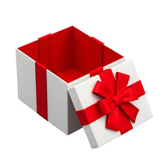 open gift box and cardboard box isolated on transparent background.