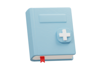 Isolated Medical Book Plus Sign Health Knowledge