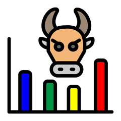 Bull Market Vector Filled Icon Design