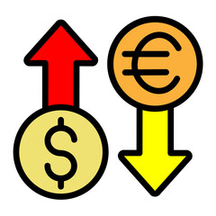 Exchange Rate Vector Filled Icon Design