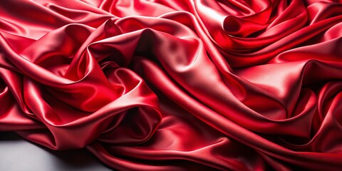 Obraz premium Luxurious Red Silk Fabric Background with Flowing Black Shadows - Elegant Texture for High-End Design