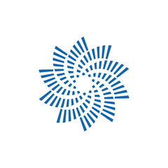 Segmented propeller-looking symbol. Vector symbol.