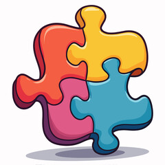 Obraz premium vibrant puzzle pieces in pastel colors creative concept illustration