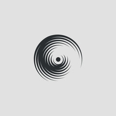Linear monochrome circular shape. Vector symbol.circle_mix_