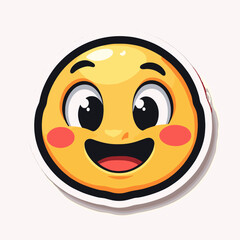 Fototapeta premium colorful emoji sticker sheet with happy face