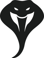 Obraz premium Black Cobra Silhouette, Venomous Snake, Reptilian Icon, Dangerous Creature