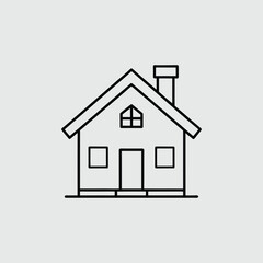 Simple Cozy Home Line Art Illustration
