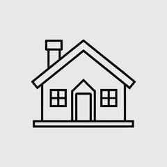 Simple Home Line Art Illustration