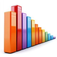 A bar graph with wide intervals between bars, isolated on white background
