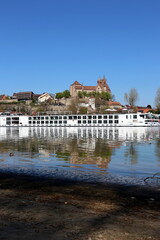 Blick von der Ile du Rhin auf Breisach