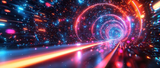 Obraz premium Vibrant Cosmic Tunnel