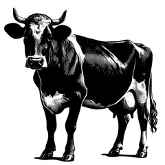 cow on a white background