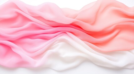 Delicate, flowing fabric with a soft ombre effect of pink and peach