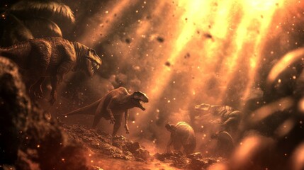 The meteor that brought the end of the dinosaurs has appeared on Earth. There is hot and scorching weather