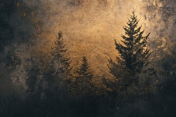  Transform your space with golden hues on dark brown grainy textured wallpaper, perfect for adding depth and a luxurious feel to landscape photography and interior designs.