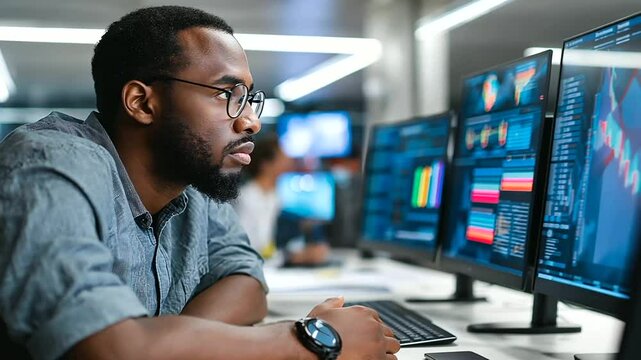 A data analyst leverages interactive dashboards to extract and analyze business performance insights.