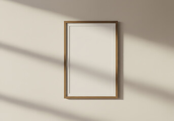 Minimalist frame mockup on wall for art print poster photography display