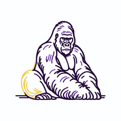 Vector illustration of a monk with tattoo, ancient art sketch drawing of a man