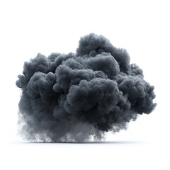 Dark thundercloud with rumble effect isolated on white background