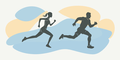 Dynamic Runner Silhouette Set — Vector Runners in Various Poses for Fitness, Sports, Marathon, Exercise, and Athletic Design Projects