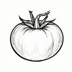 Vibrant tomato illustration capturing the essence of fresh produce at a local market in summer sunshine