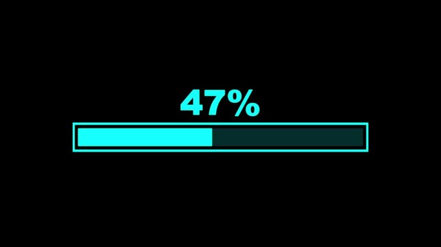 47% Bar Chart Animation percentage diagrams modern animation design percentage square rectangle 4K animation. HUD radar screen icon. HUD call out elements with loading bar 47%