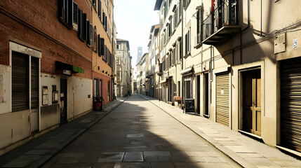Obraz premium Sunlight Drenched European Alleyway