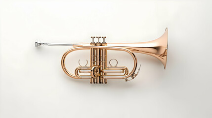 Obraz premium Rose Gold Trumpet On White Background